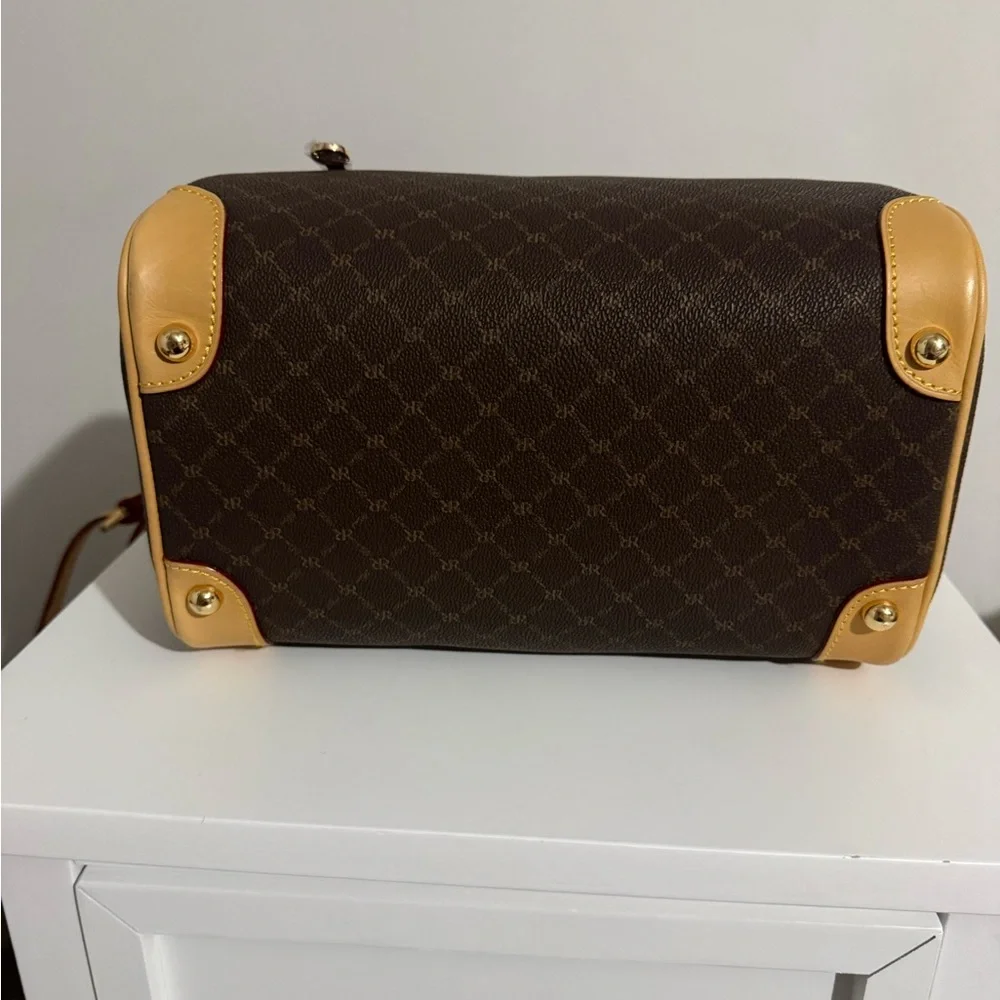 Rioni Brown and Tan  Boston satchel